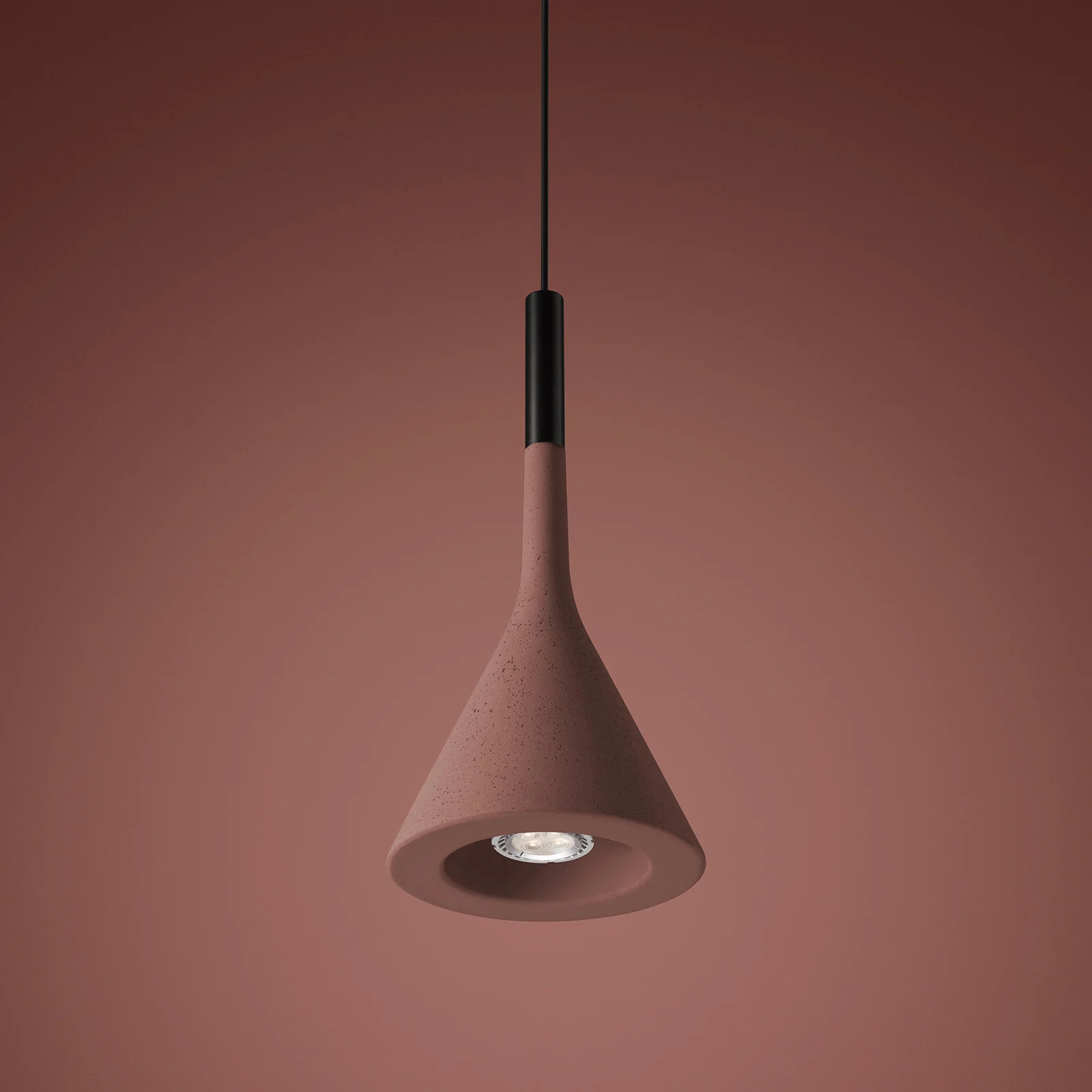 Foscarini Aplomb Hanglamp GU10 Rood - Design Beton - Dome
