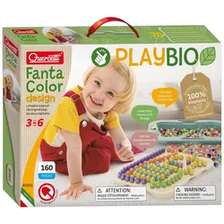 Quercetti PlayBio Mosaik-Steckspiel aus Biokunststoff: PlayBio FantaColor Design (160 Teile)