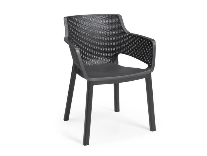 Lot de 6 fauteuils de jardin - Allibert by KETER - EVA - En résine - Coloris : gris graphite