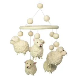 Handmade Felt Mobile - White Sheep