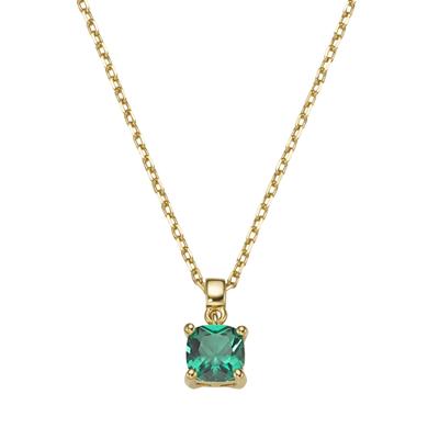 Kette mit Anhänger SMART JEWEL "Anhänger mit grünem Zirkonia, vergoldet, Silber 925", grün, Halsketten, Damen, 45cm, Silber 925 (Sterlingsilber)