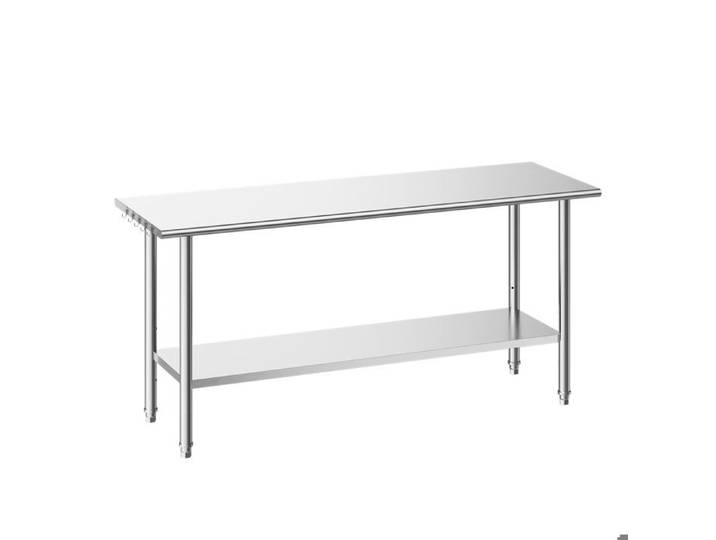 Table de Travail Cuisine Professionnelle-VEVOR-Table Centrale Inox 182 9x61 cm Poste de Travail en Acier Inoxydable
