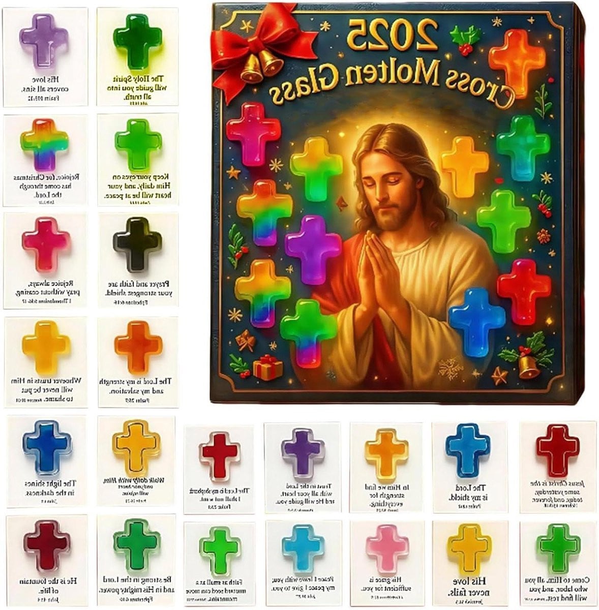 Kerst aftelkalender met bijbelverzen voor 24 dagen adventsdecoratie