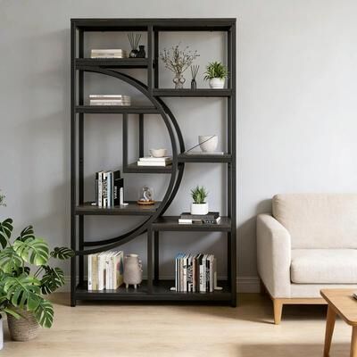 CARMORICO Versatile Freestanding Bookshelf - Geometric Design Display Bookcas