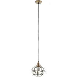 Pendellampe bronze Wohnzimmerlampe Retro Hängeleuchte Esstisch, Vintage Pendelleuchte Glasschirm Höhenverstellbar, Metall, E27 Fassung, DxH 23x145 cm