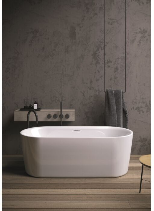 RIHO Sanitär GmbH Riho Modesty freistehende Badewanne B090001005 weiß, 170x76cm, ohne Füllfunktion, mit Acryl-Verkleidung