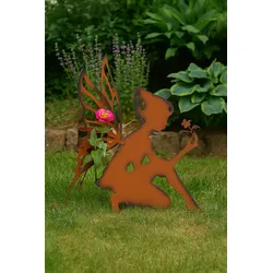möbel direkt online Gartendekoration mit Pflanztop Elfe knieend rost