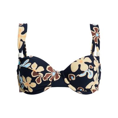 Bügel-Bikini-Top ROXY "Nostalgic Feel Underwire Dcup", Damen, Gr. S, bunt (anthrazit nostalgic feels ful), Obermaterial: 85% Polyester, 15% Elasthan., Bikini-Oberteile