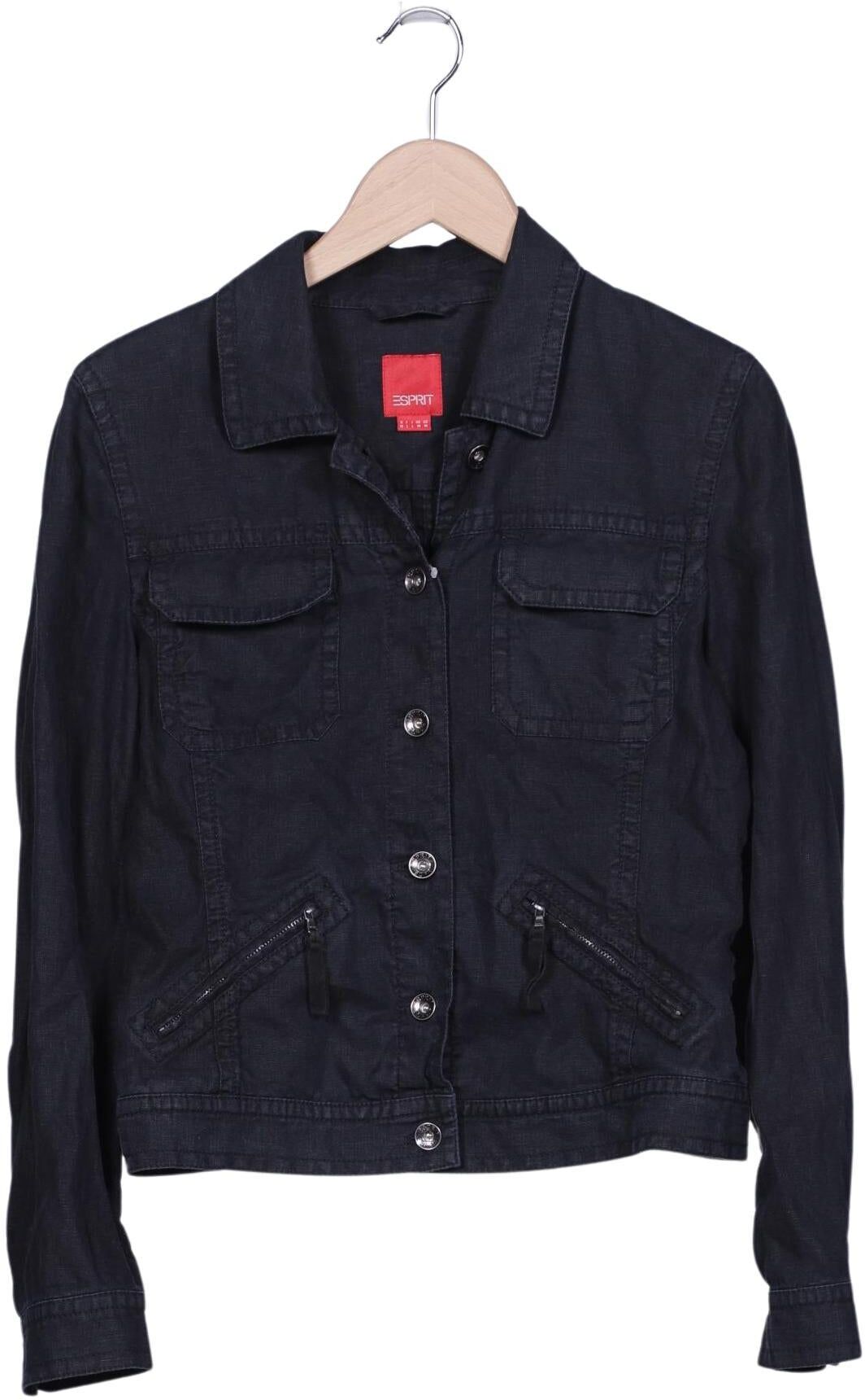 Esprit Damen Jacke, Marineblau, Gr. M, Leinen - Second Hand