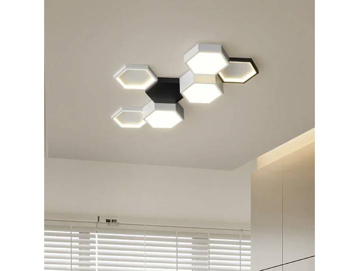 2025 Designer nordique moderne minimaliste nid d'abeille salon LED plafonnier chambre créative géométrique décor à la maison éclairage Fix