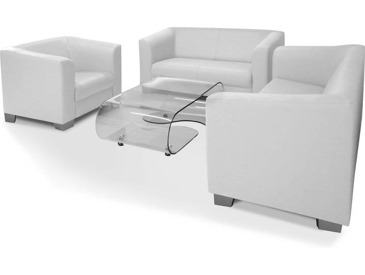 CHICAGO 3-2-1 Sofagarnitur, Material Kunstleder, weiss