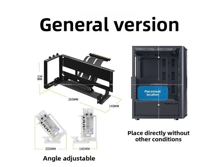 Support de carte graphique vertical, support de carte graphique avec/sans ARGB, compatible avec PCI-E 4.0