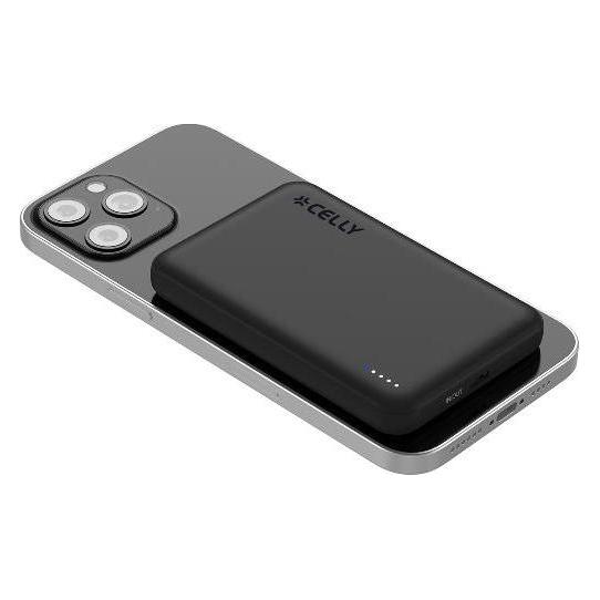Celly MagSafe Powerbank, 15W kabelloses Laden, USB-C (5000 mAh, 15 W) (MAGPB5000PLUS)