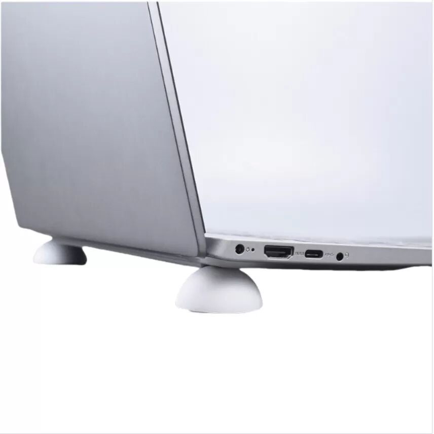INF Mini Support d'Ordinateur Portable, Pieds d'Ordinateur Portable Portables en Silicone - Pack de 4 Blanc