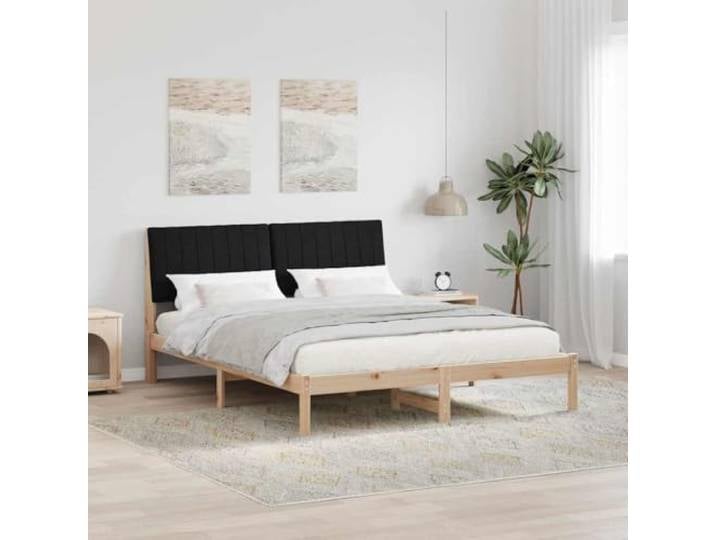 Massives Kiefernholz Gepolstertes Kopfteil Modern Bettgestell Braun 160 x Bettgestell mit gepolstertem Kopfteil Braun 160x200 cm Massives Kiefernholz Stabil und Langlebig