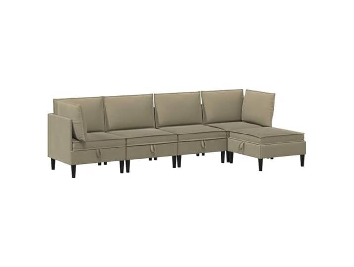 Todiikf Wohnzimmergarnitur 5-teilig Modulares Sofa Couch Set Khaki Stoff Modulare Polstergarnitur fürs Wohnzimmer mit robustem Sperrholzrahmen, pflegeleichtem Stoff und bequemen Kissen in Khaki.