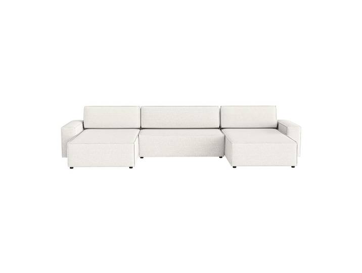 Fedve Wohnlandschaft Lummo U mit Schlaffunktion, Cremeweiß, Weiß, U-Form,L-Form, 386x70x185 cm, Wohnzimmer, Sofas & Couches, Wohnlandschaften, Wohnlandschaften in U-Form