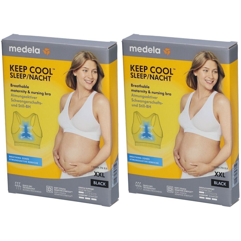 Medela Keep Cool Schlaf BH XXL schwarz 2x 2x1 St