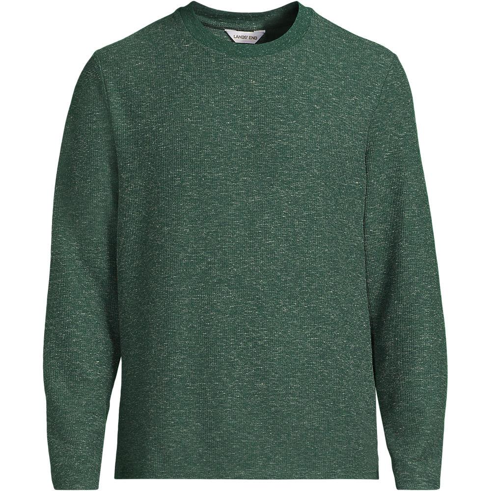 Struktur-Shirt mit Leinen für Herren, Herren, size: regular, Grün, Leinen/Polyester/Polyester-Mischung, by Lands' End