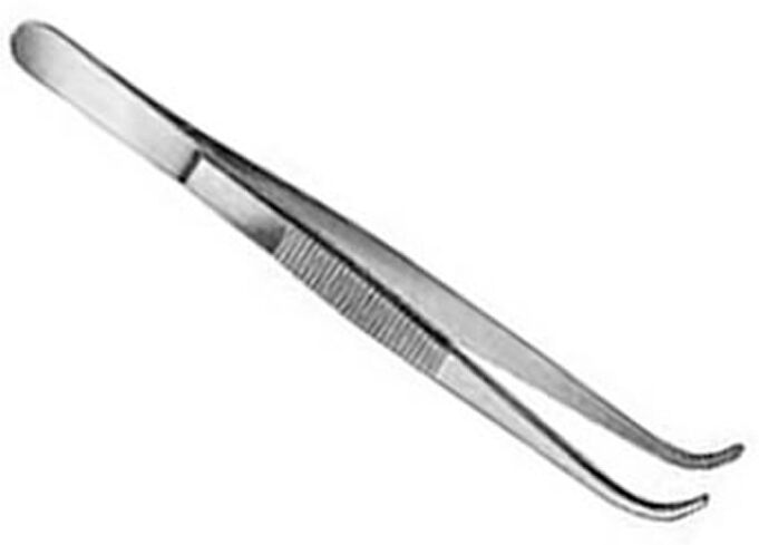Pinza de disección 13 cm A/A Curva: Ideal para auriculoterapia (aço inoxidável)