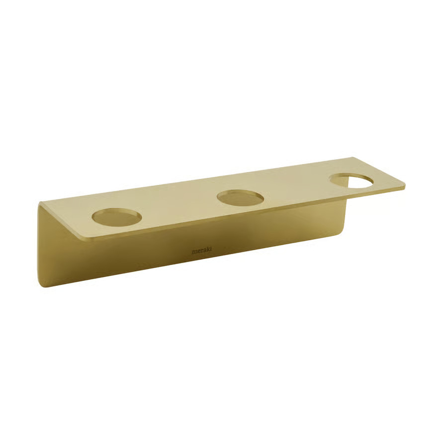 Meraki flessenhanger voor 3 flessen met geborstelde messingafwerking