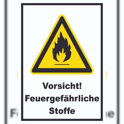 HB-Druck Vorsicht Feuergefährliche Stoffe Schild A1 (594x841mm)