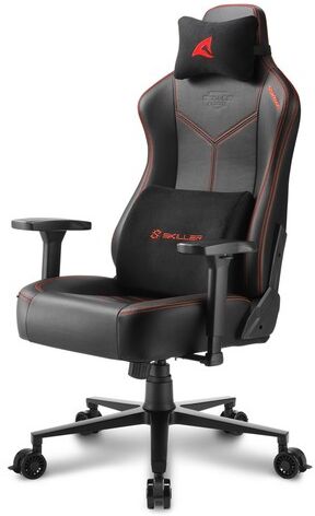 Sharkoon SGS30 Sedia per gaming universale Sedia imbottita tappezzata Nero, Rosso (4044951034796)
