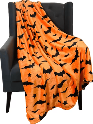 Inspire Curations Black Bats Soft Flannel Throw Blanket ty01 70x100cm