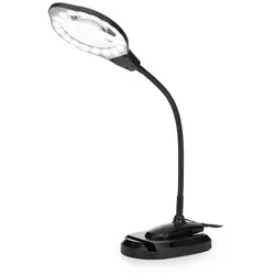LED-Tischleuchte mit Lupenfunktion 2-4-fach Vergrößerung 3-stufig dimmbar 360° schwenkbar