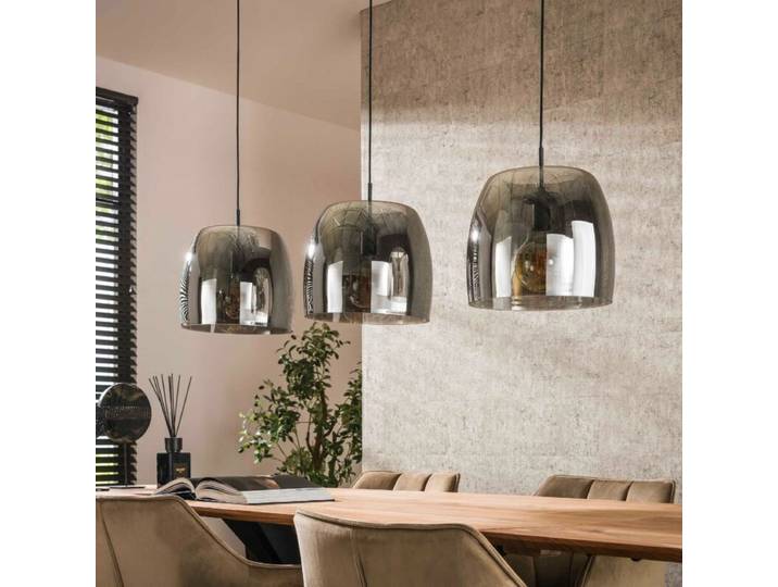 Liadomo Pendelleuchte Polaris 3-flammig, Rauchglasschime, E27 In