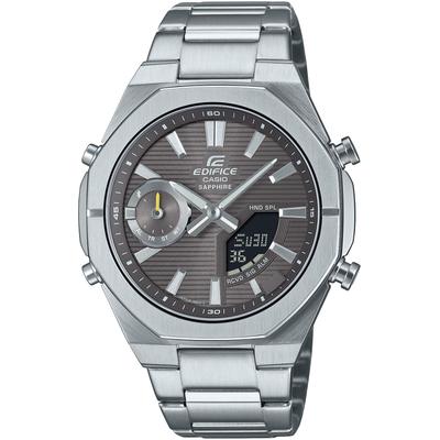 Smartwatch CASIO EDIFICE "ECB-S10D", silber (anthrazit, edelstahlfarben, edelstahlfarben), Smartwatches, Herren, Smartwatch, Solaruhr, Armbanduhr, Herrenuhr, Super Illuminator, Edelstahlarmband