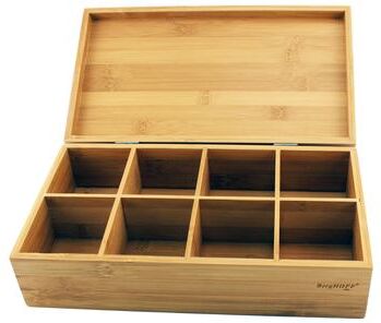 "BergHOFF Bamboo 12"" Tea Box Organizer - Brown"