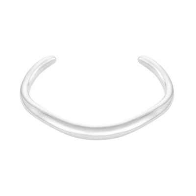 Armspange ADELIA´S "Armband Armspange aus Edelstahl in schlichtem Design", silber (silberfarben), Armbänder, Damen, Edelstahl, Armspange, Stylischer Modeschmuck mit offenem, glatt gerundetem Profil