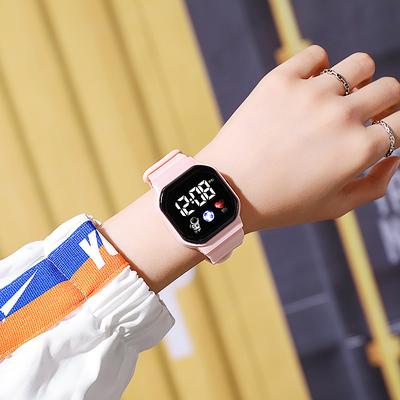 Friendly Fresh Finds Kids Sport LED Digital Watch Waterproof Silicone Strap, Electronic Wristwatch For Boys & Girls pink