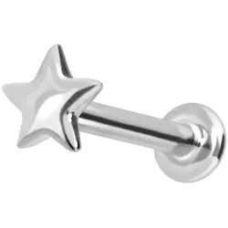 14 Karat Gold Labret mit Innengewinde STERN