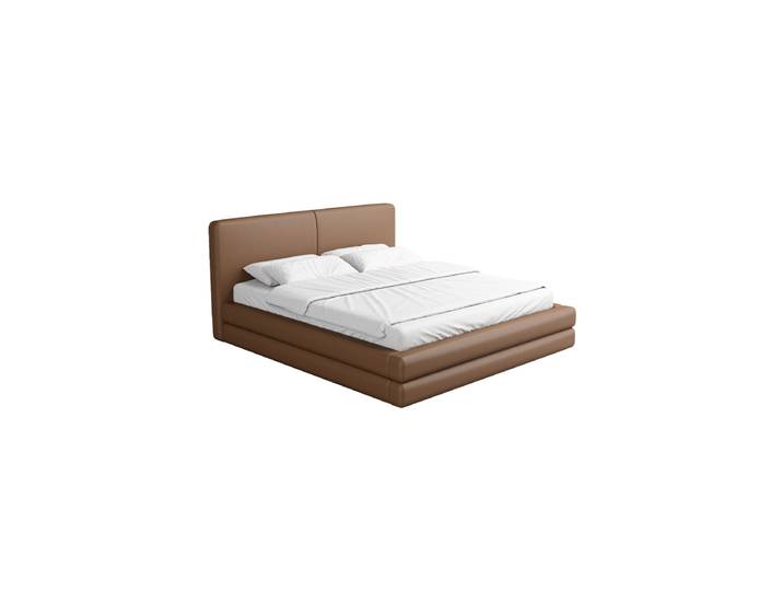 Design Polsterbett „Liora“ mit Ablagefach, Kunstleder Choco Brown Kunstleder Schokobraun BLOOMINGLOFT Collection