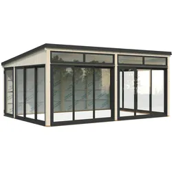 Palmako Glashaus Saga 23,3 m2 Slide naturbelassen