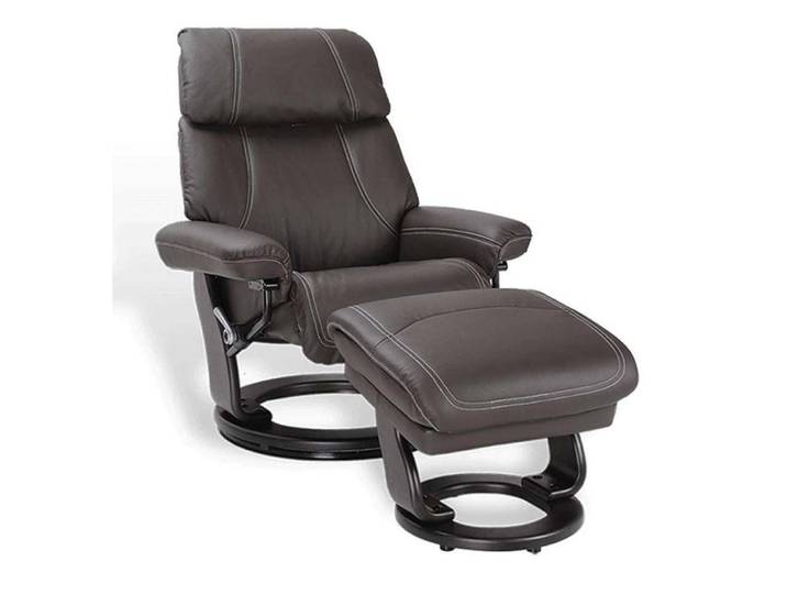 Fauteuil relax confortable en cuir marron