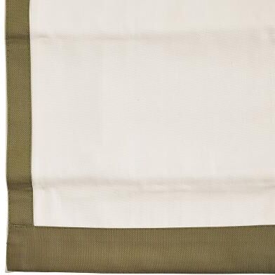 "Bordered Flat Front Roman Shade - Custom - Sage, 24"", 48"", Blackout - Ballard Designs"