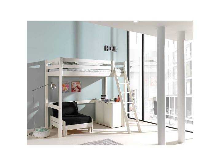 Hochbett Pino III 90 x 200cm Weiß/Weiß