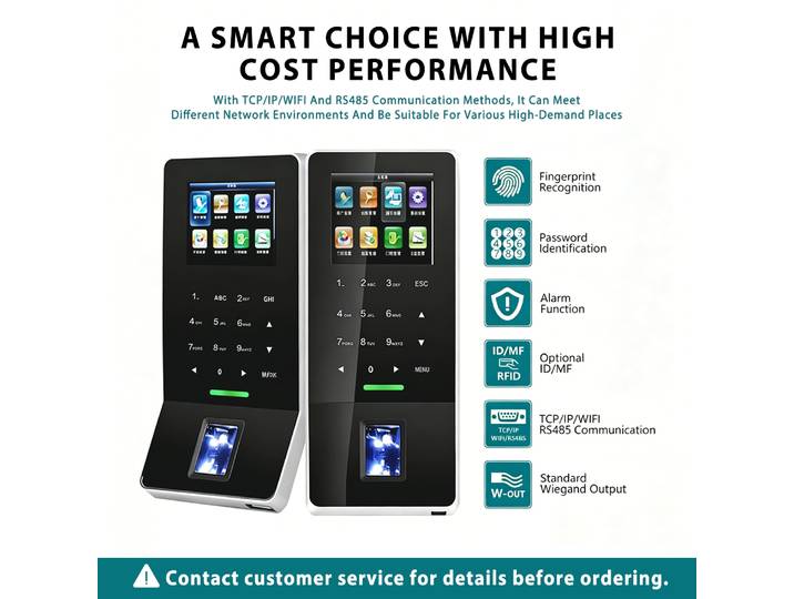 ZK Teco Free F22 – Machine de contrôle d'accès biométrique par empreinte digitale et de pointage horaire, WiFi, TCP/IP, avec options RFID, carte ID/IC pour le bureau