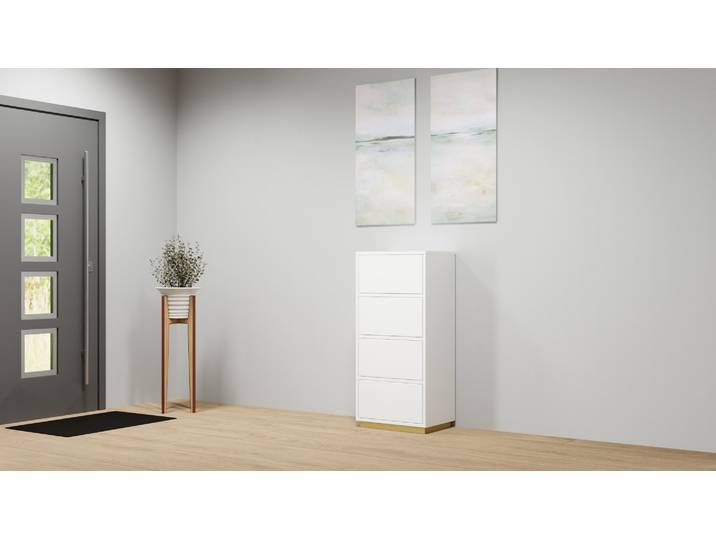 Hohe Kommode weiß MDF Beschichtet MDF Weiß matt