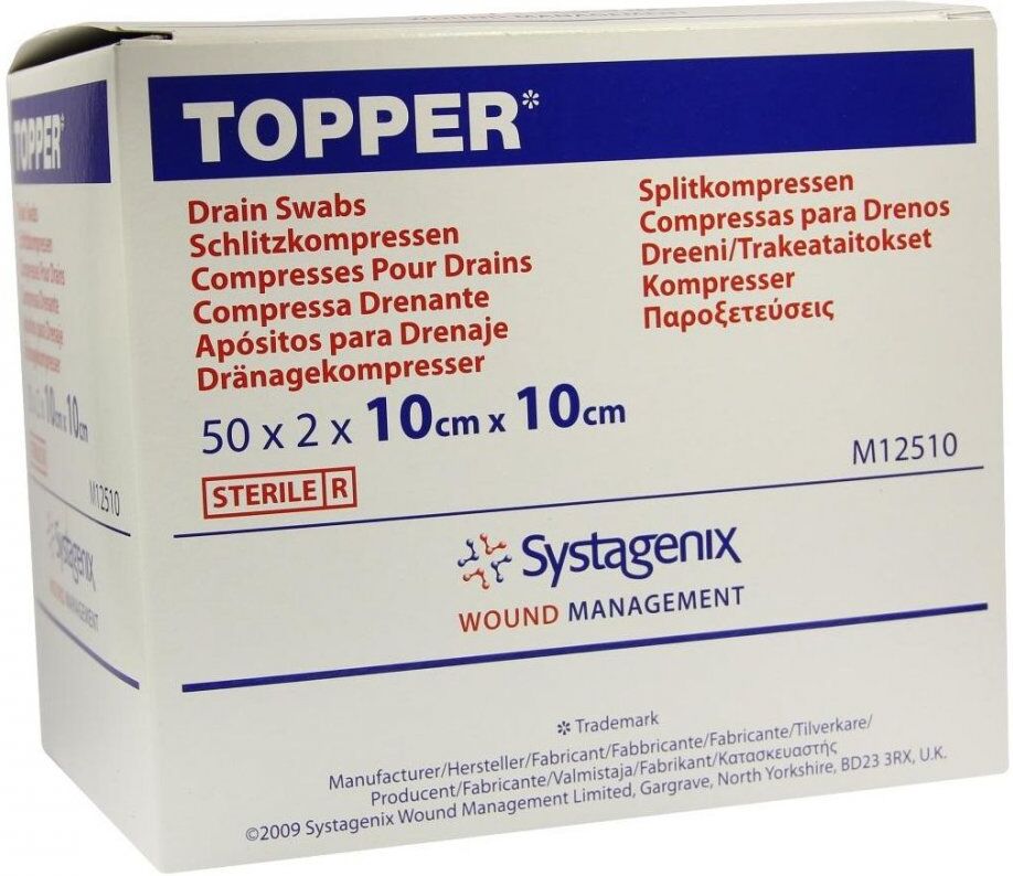 Topper Schlitzkompr.steril 10x10 cm 50X2stk