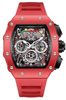 Fashion Sheath ONOLA Men Luxury Wine Barrel Quartz Sports Watch red