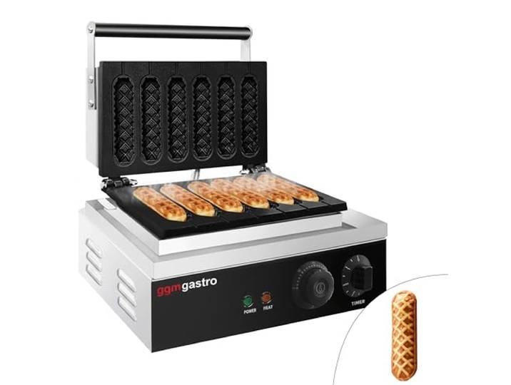 GGM Gastro Waffeleisen Lolly am Stiel 1,55 kW Ideal für den Dauereinsatz, hochwertige Gusseisenplatten, präzise Zeitsteuerung, leichte Reinigung, sofort einsatzbereit