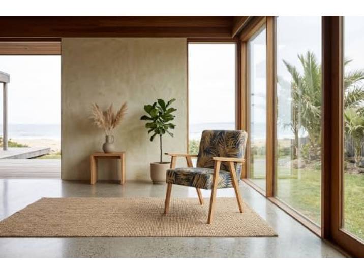 Family Meble Sessel Soler Spring – Retro-Sessel im Vintage-Stil mit Stoff-Bezug – Dunkelblau · 9
