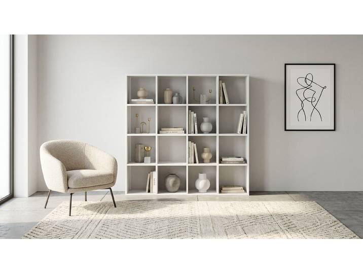 Pickawood Regal nach Maß - Weiß/Grau/Schwarz/Eiche/Buche MDF Beschichtet MDF Weiß matt