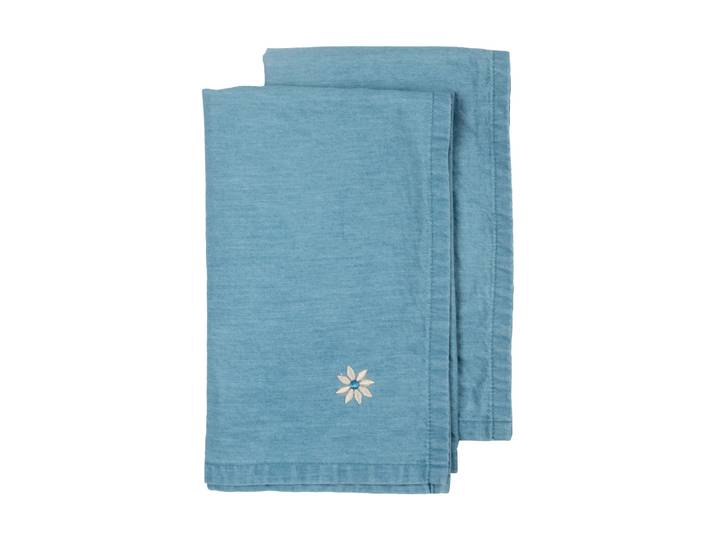 Sagaform Serviette en tissu Eden denim 45x45 cm lot de 2 Bleu