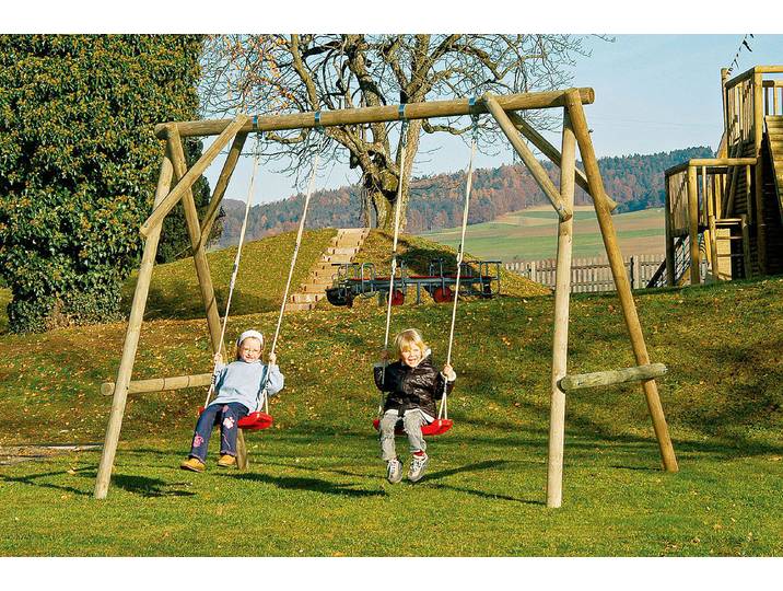 Keter Rundholz-Kinderschaukel mit 2 Schaukelbrettern 230 × 194 × 310 cm