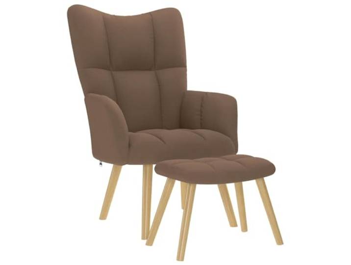 Tmriohed Relaxsessel mit Hocker Braun Stoff 2-Teilig Fernsehsessel Set Polstersessel Set mit separater Fußstütze und dicker Schaumstoff-Polsterung für Wohnzimmer, Restaurant oder Lounge-Bereich.